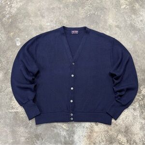 Vintage 80s Pine State Cardigan Navy Oversized Minimal Classic Knit